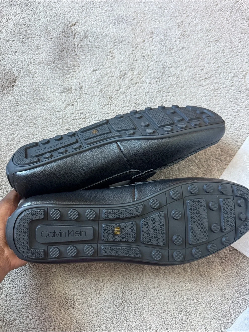 Calvin Klein Oliver Driving Loafers Black Slip On Moccasin Shoes SIZE 11.5